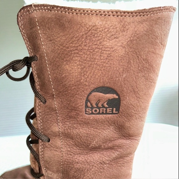 Sorel brown lace-up winter boots women's 8 - Picture 6 of 16